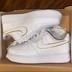 Nike Air force ones (1s) Metallic Gold